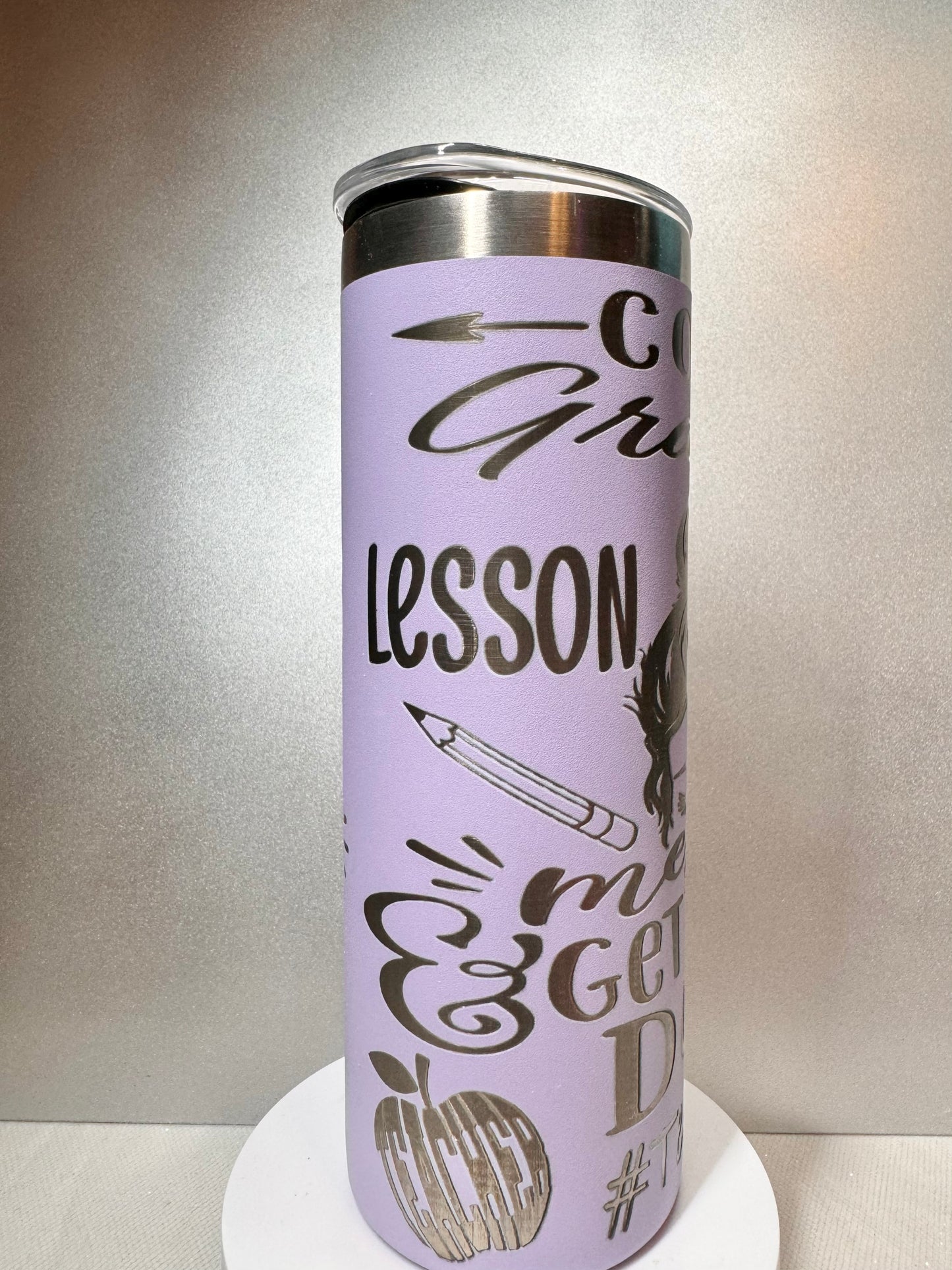 Laser Engraved Tumbler 20 oz (Lavender, Turquoise, Black, Pink)