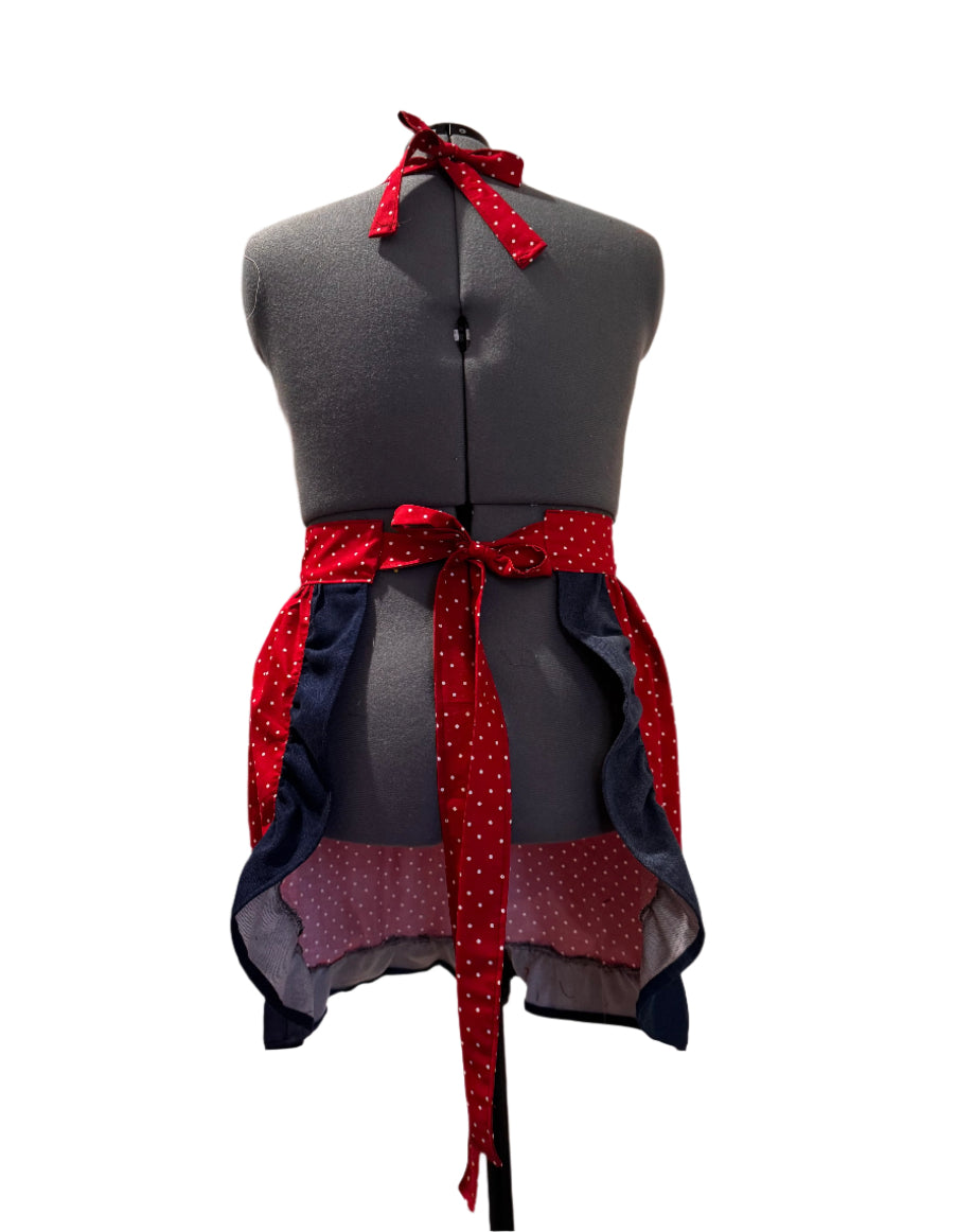 Classic Apron (Red Polka Dot & Denim)