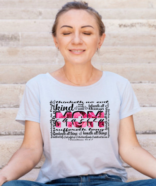 Graphic T-shirt (White, Pink, Grey)