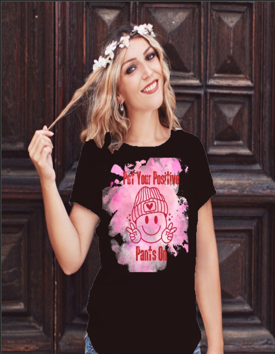 Graphic T-shirt (Pink, Black, White)