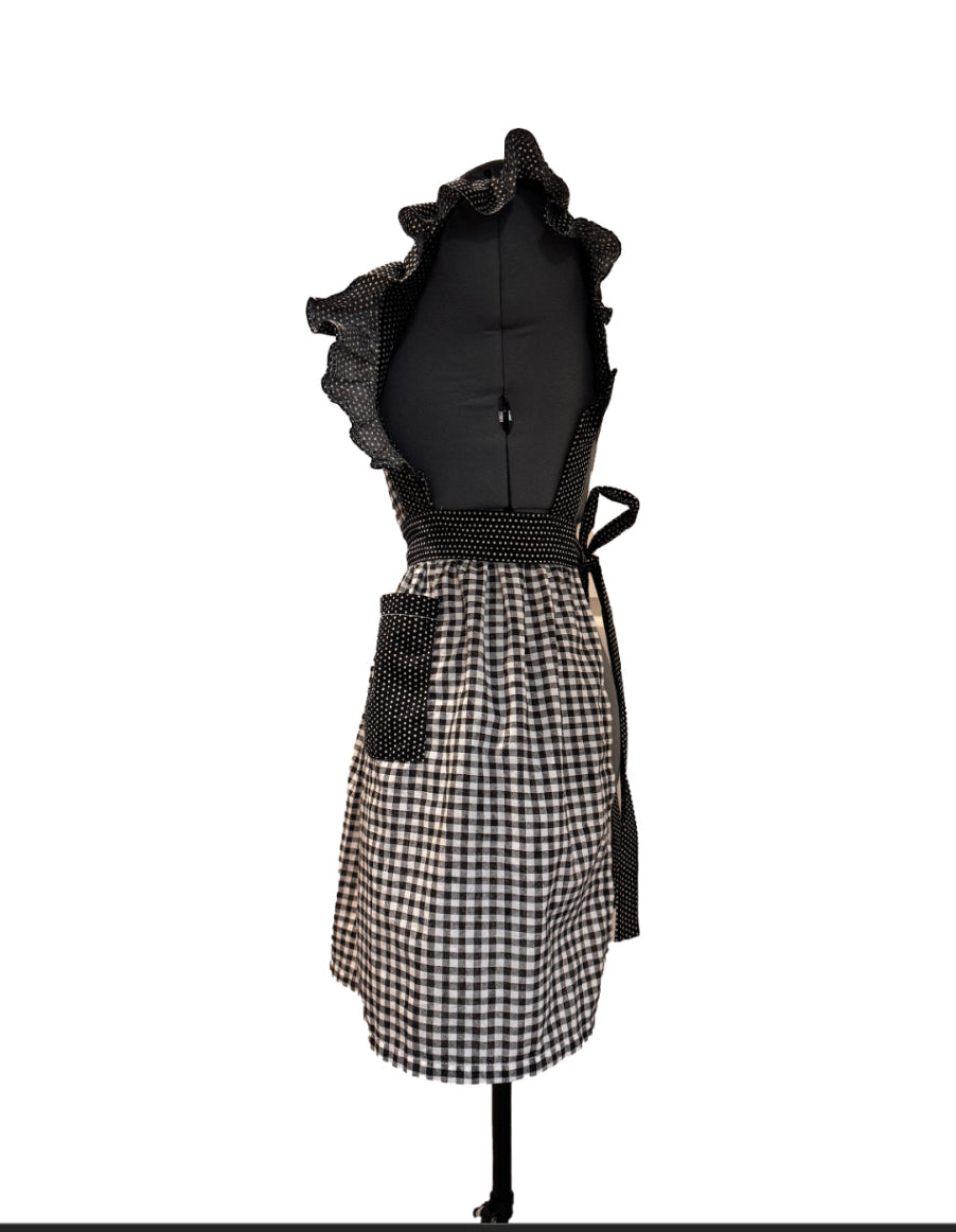 Classic Apron (Checker & Polka Dot)