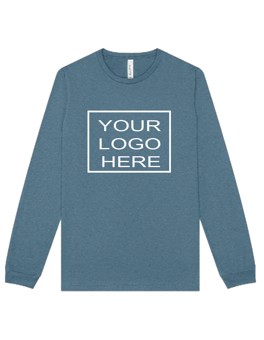 Bella Canvas Long Sleeve Crewneck With Printed Front Center Logo