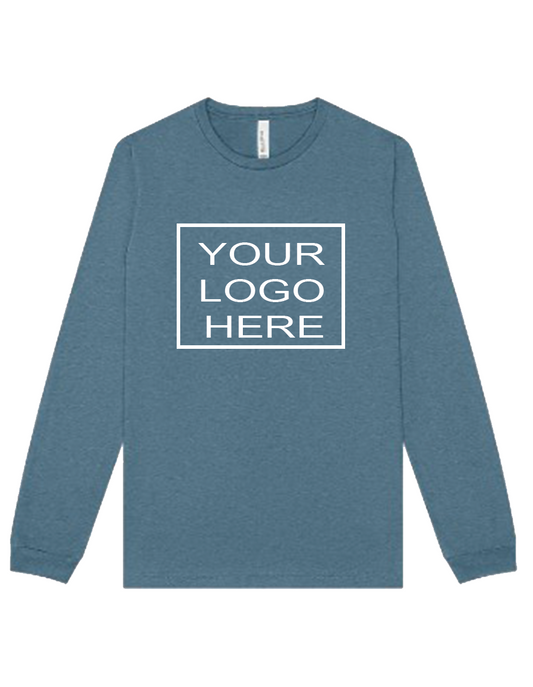 Bella Canvas Long Sleeve Crewneck With Printed Front Center Logo